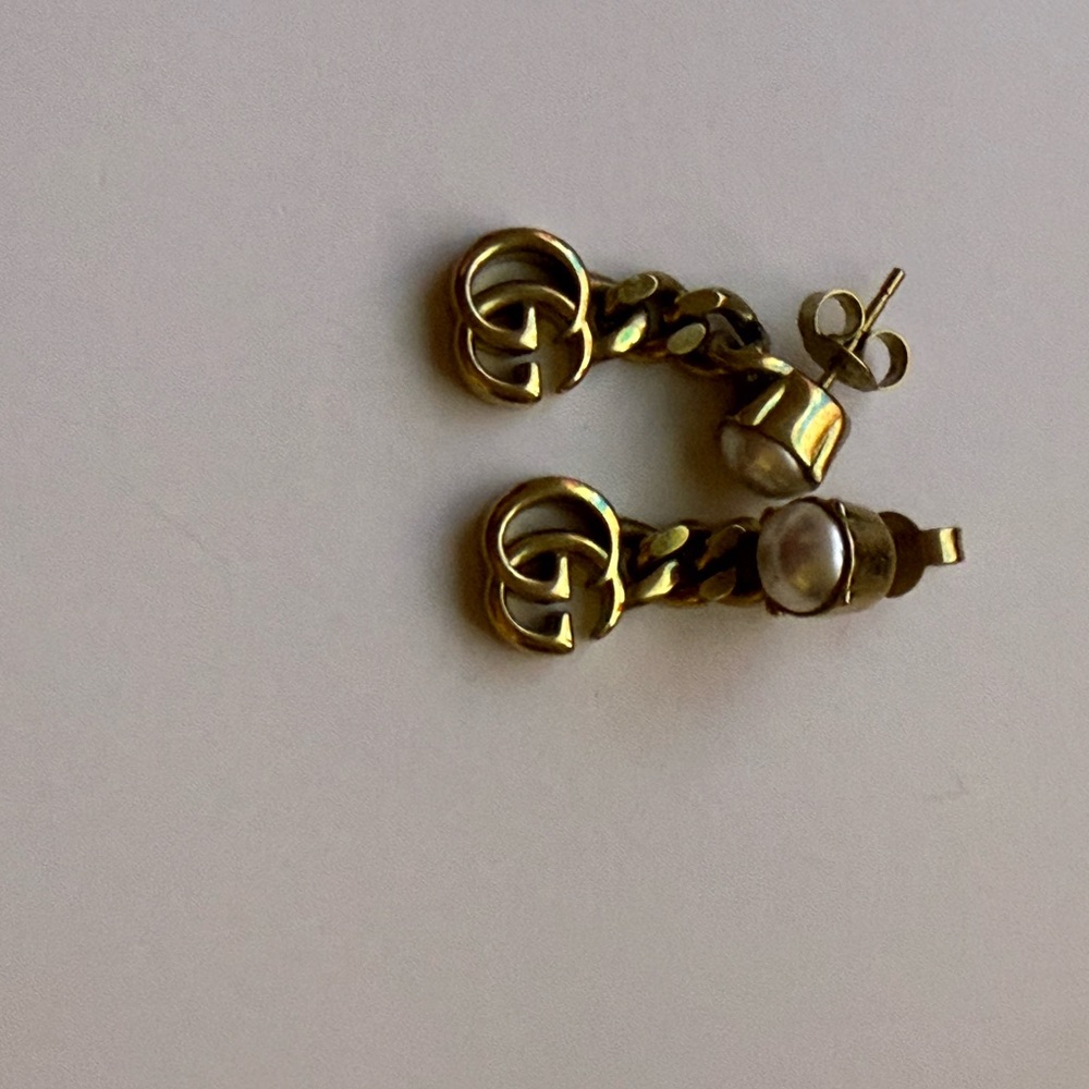 Gucci Gold Logo Earrings